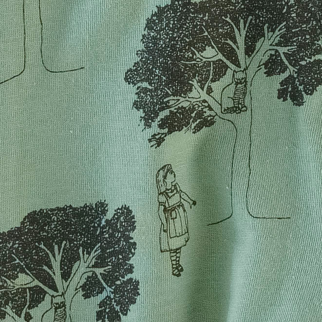 classic single layer blanket | green alice tree | organic cotton jersey