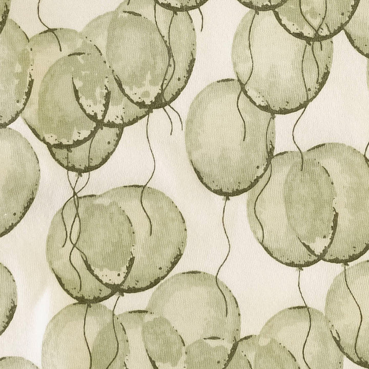 sleeveless henley bubble | green balloons | organic cotton jersey