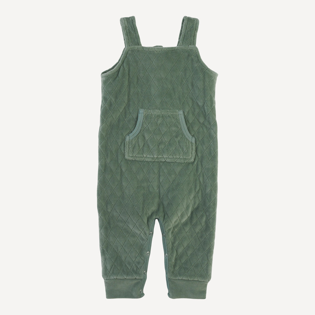 PRESALE quilted kanga pocket overall | green bay | organic cotton velour