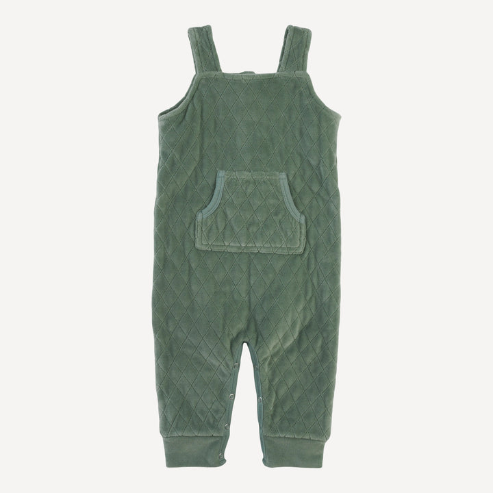 PRESALE quilted kanga pocket overall | green bay | organic cotton velour