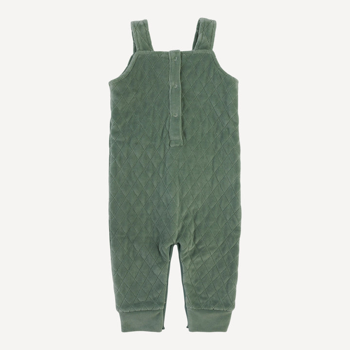 PRESALE quilted kanga pocket overall | green bay | organic cotton velour