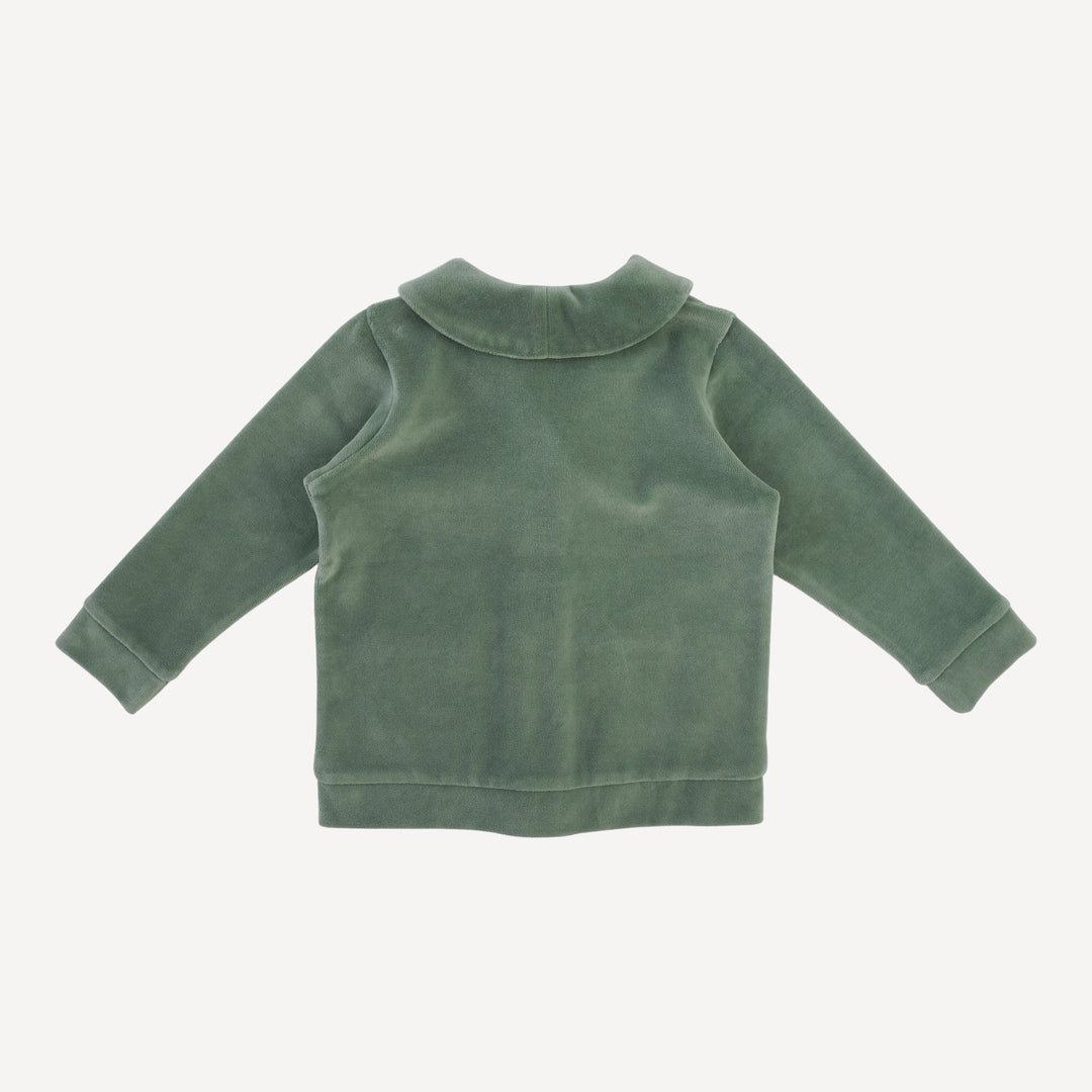 PRESALE shawl collar pocket cardigan | green bay | organic cotton velour