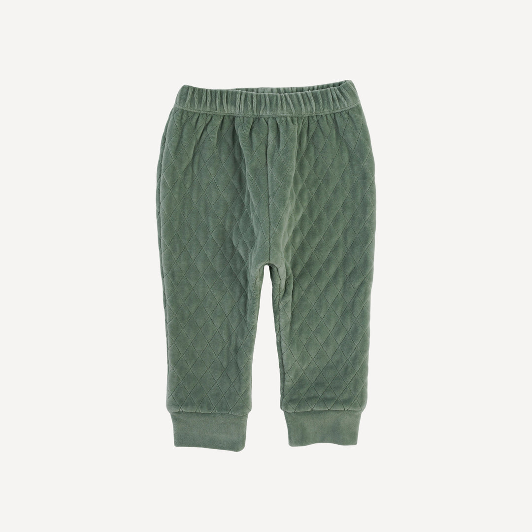 PRESALE quilted cuffed pant | green bay | organic cotton velour