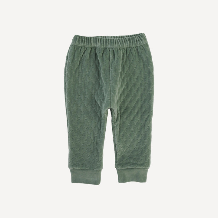 PRESALE quilted cuffed pant | green bay | organic cotton velour