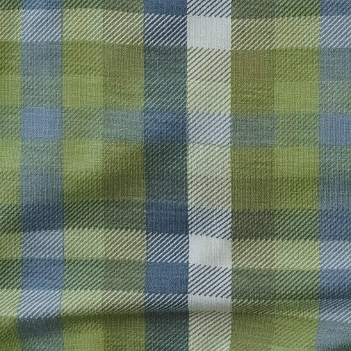 short sleeve military top | green flannel plaid | bamboo