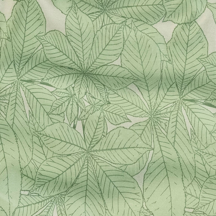 sleeveless drop waist gathered top | green foliage | organic cotton interlock