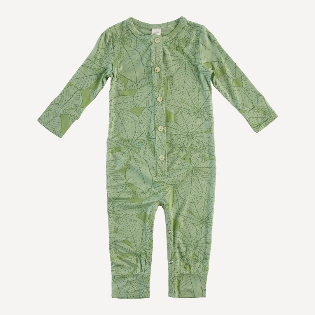 long sleeve sport union suit | green foliage | lenzing modal