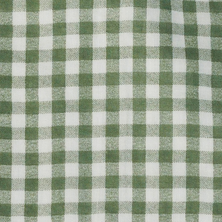 bell sleeve gathered tunic | green gingham | organic cotton gauze