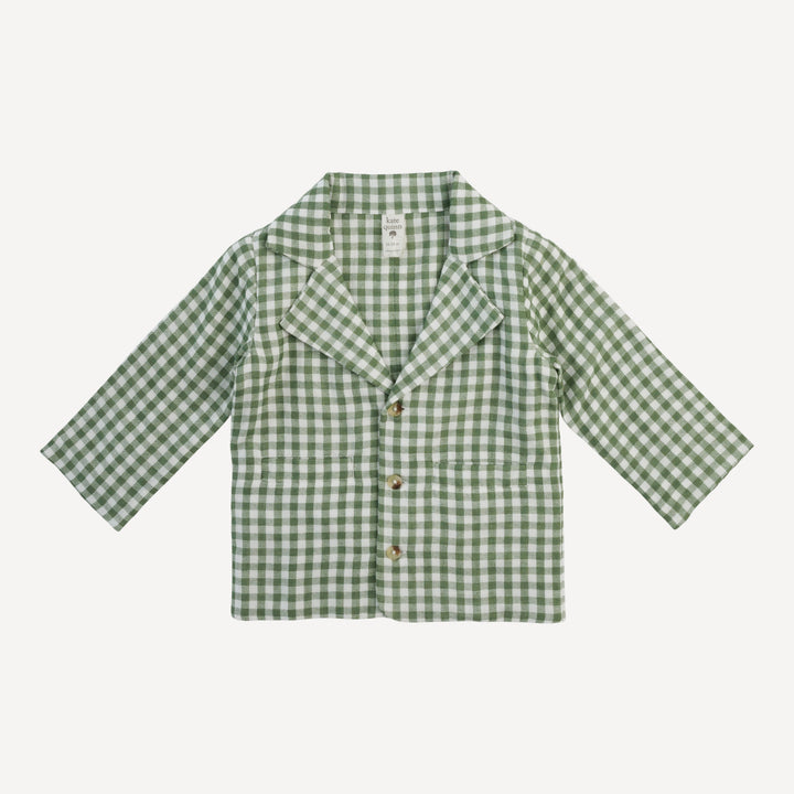 suit jacket | green gingham | organic cotton gauze