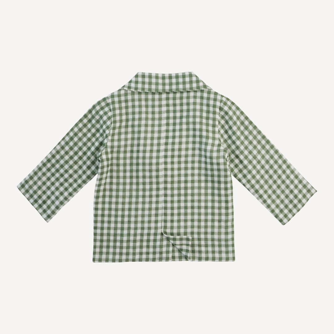 suit jacket | green gingham | organic cotton gauze
