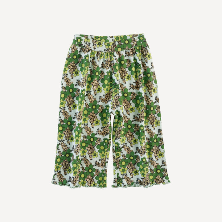 long sleeve henley jade set | green granny floral | organic cotton interlock