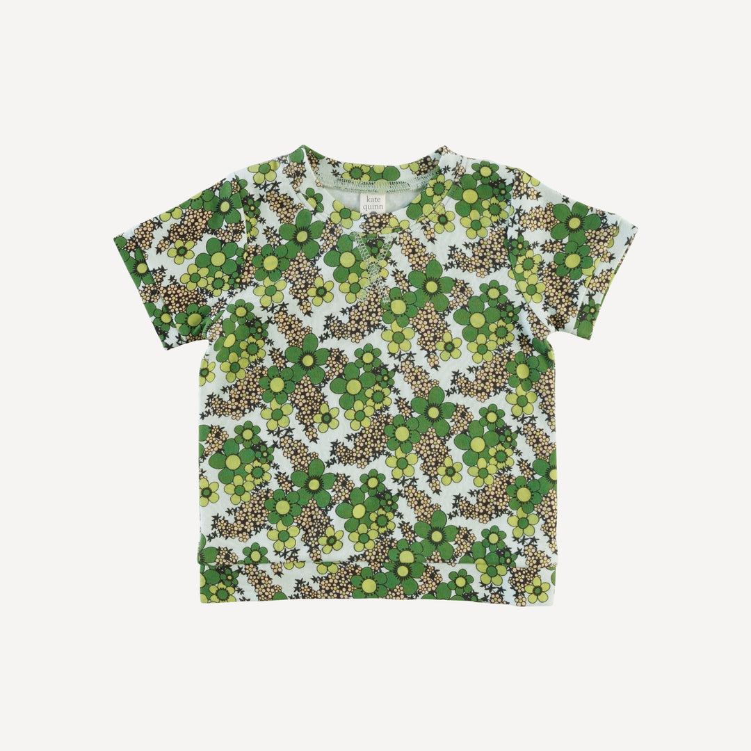 jamie short set | green granny floral | organic cotton interlock