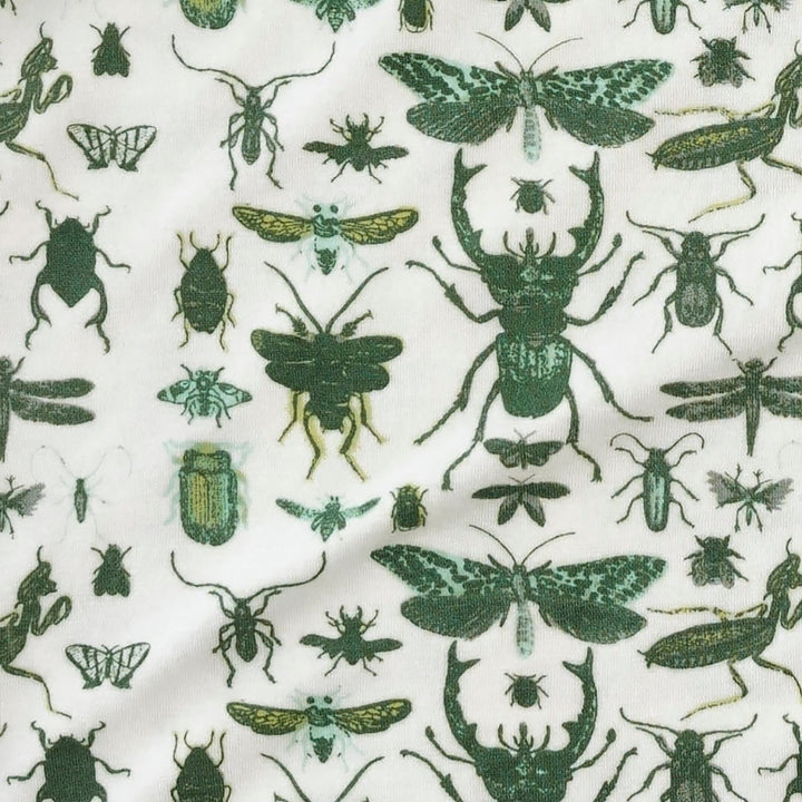 womens high waist jumpsuit | green insects | modal