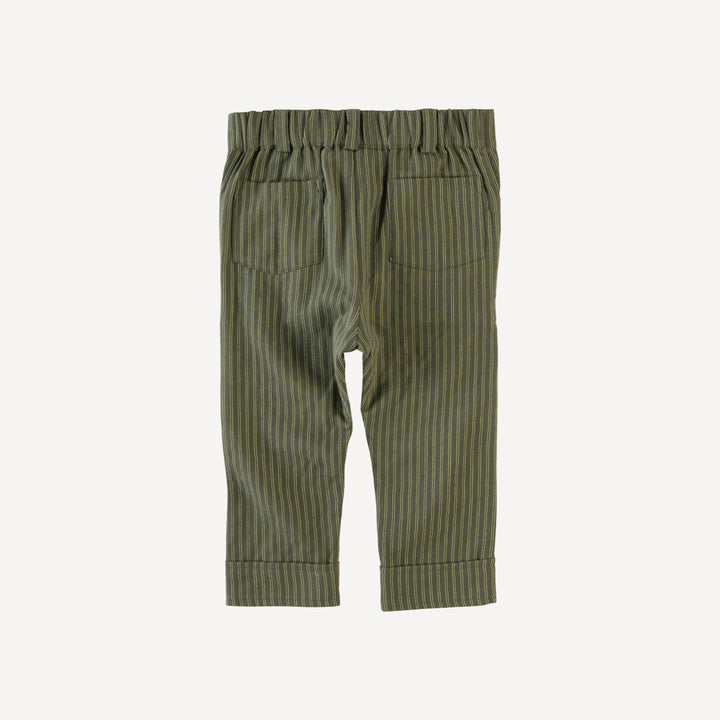 pintuck pant | green pinstripe | organic cotton gauze