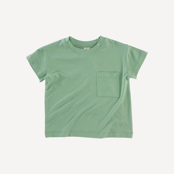 short sleeve relaxed classic pocket tee | green sprig | bamboo