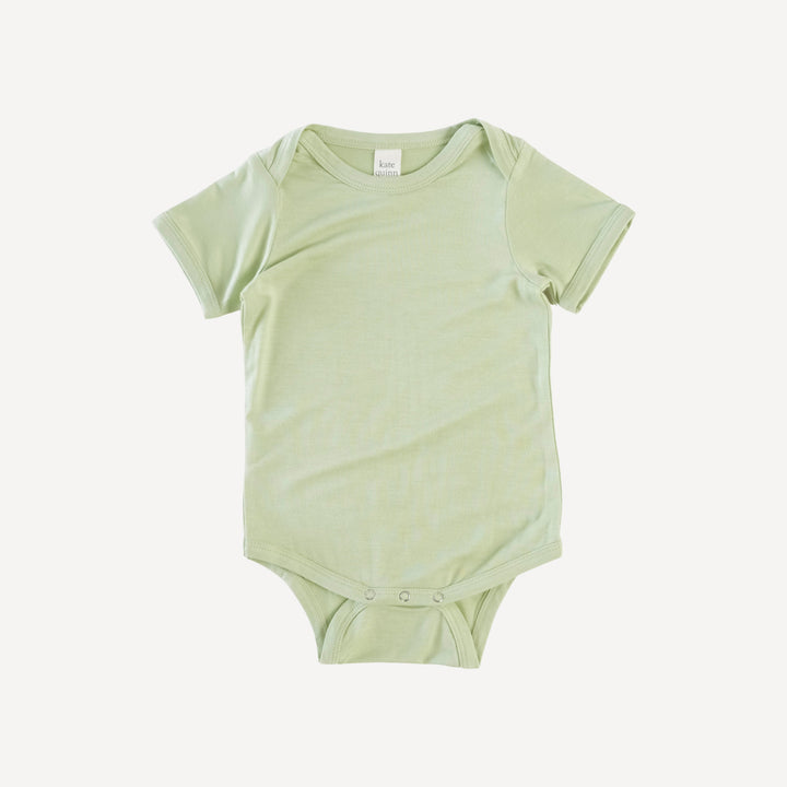 short sleeve lap neck bodysuit | green tea | lenzing modal