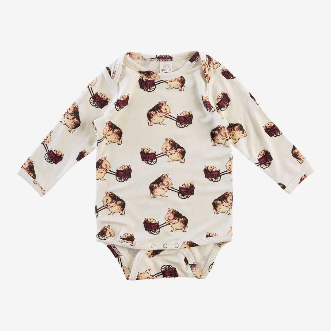 long sleeve lap neck bodysuit | guinea pig | bamboo