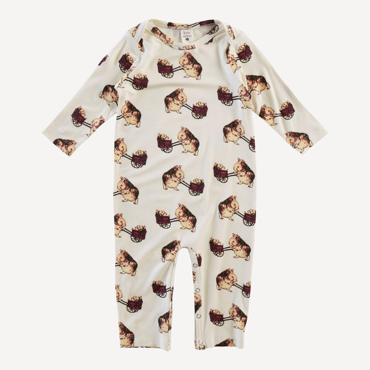 long sleeve lap neck jumpsuit | guinea pig | bamboo