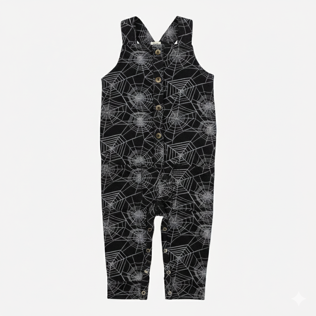 button pocket overall | spiderweb | organic cotton interlock