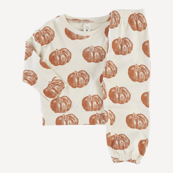 long sleeve relaxed jogger set | harvest pumpkin | organic cotton interlock