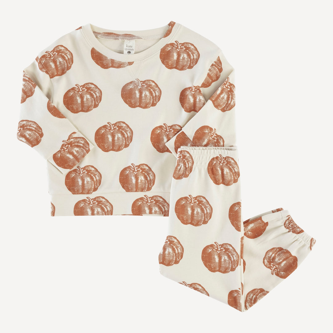 long sleeve relaxed jogger set | harvest pumpkin | organic cotton interlock