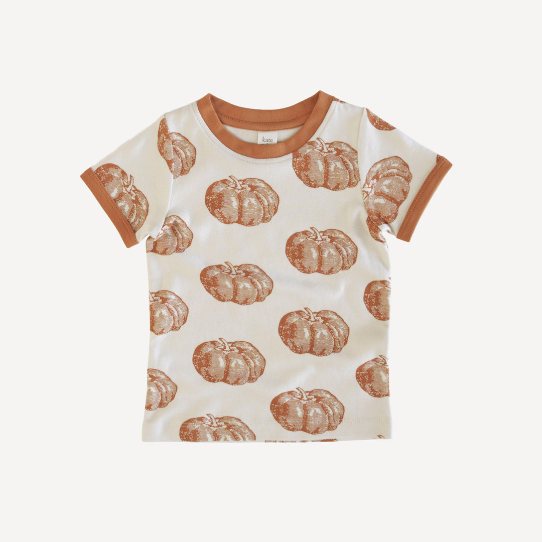 short sleeve ringer tee | harvest pumpkin | organic cotton interlock