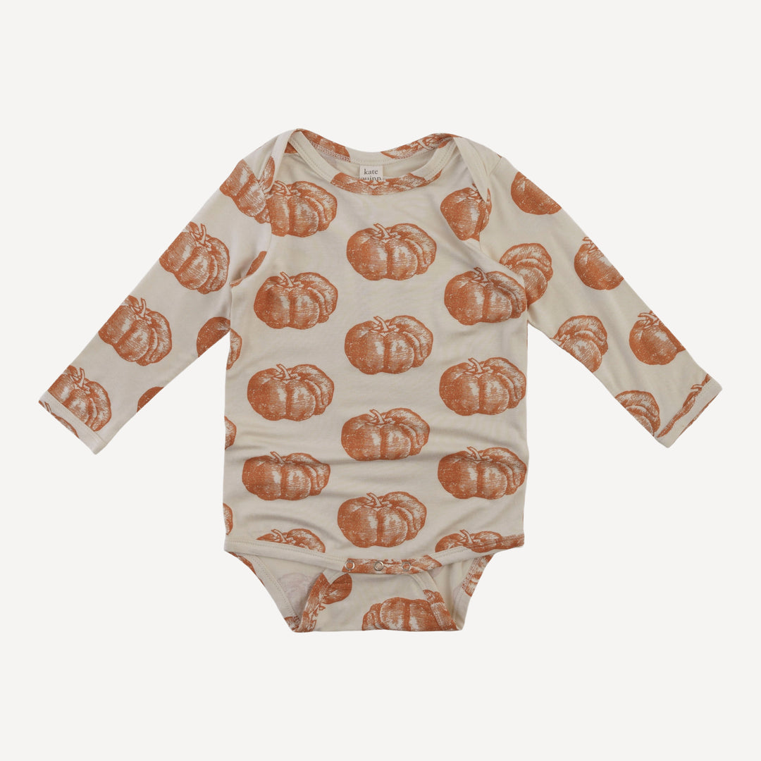 long sleeve lap neck bodysuit | harvest pumpkin | bamboo