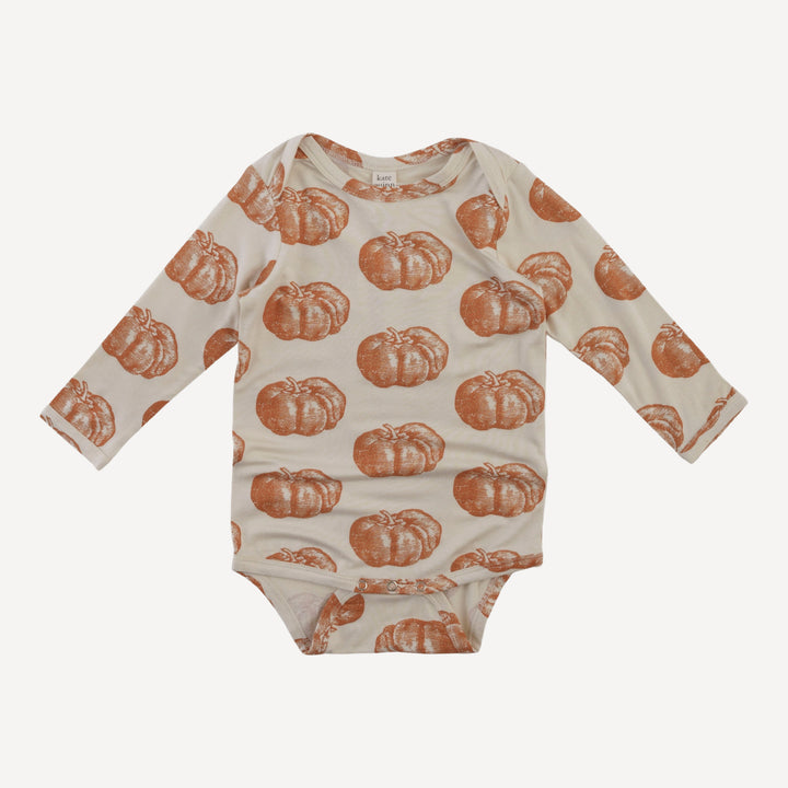 long sleeve lap neck bodysuit | harvest pumpkin | bamboo
