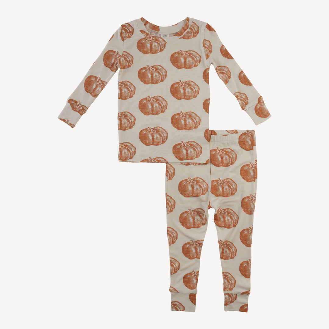 long sleeve crew neck pj set | harvest pumpkin | bamboo