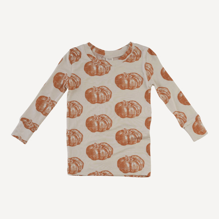 long sleeve crew neck pj set | harvest pumpkin | bamboo