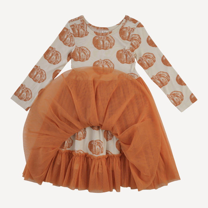 long sleeve ballerina dress | harvest pumpkin | bamboo