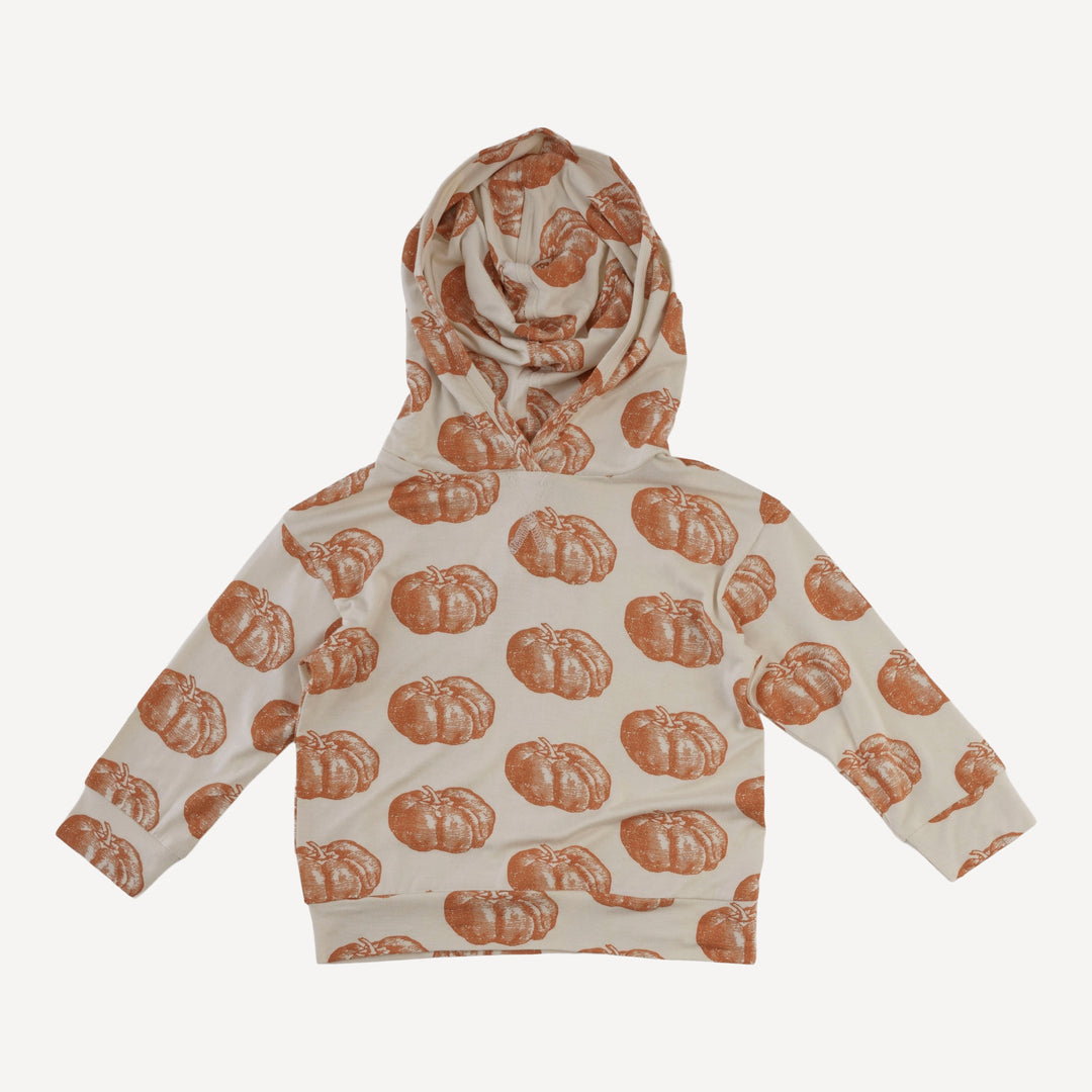long sleeve boxy topstitch hoodie + relaxed jogger set | harvest pumpkin | bamboo