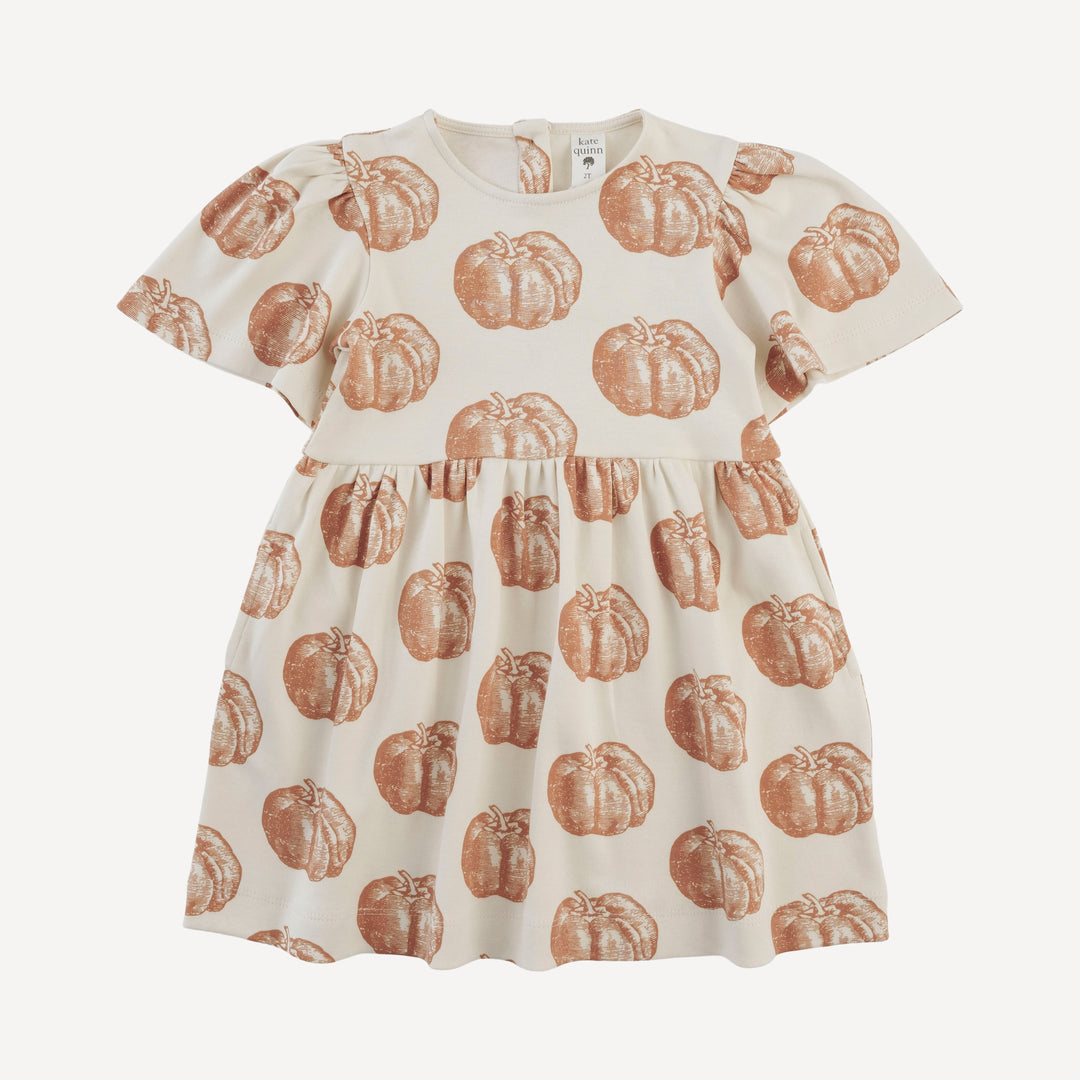 bell sleeve dress | harvest pumpkin | organic cotton interlock
