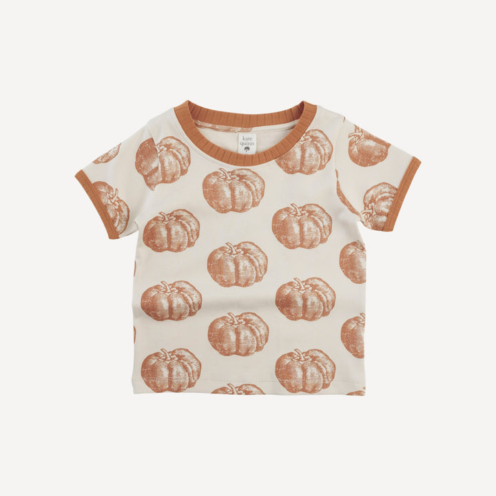 short sleeve ringer tee | harvest pumpkin | organic cotton interlock