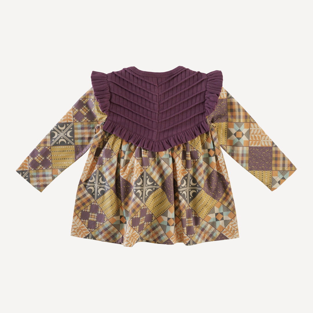 long sleeve amelia top | harvest quilt | organic cotton mid-weight woven