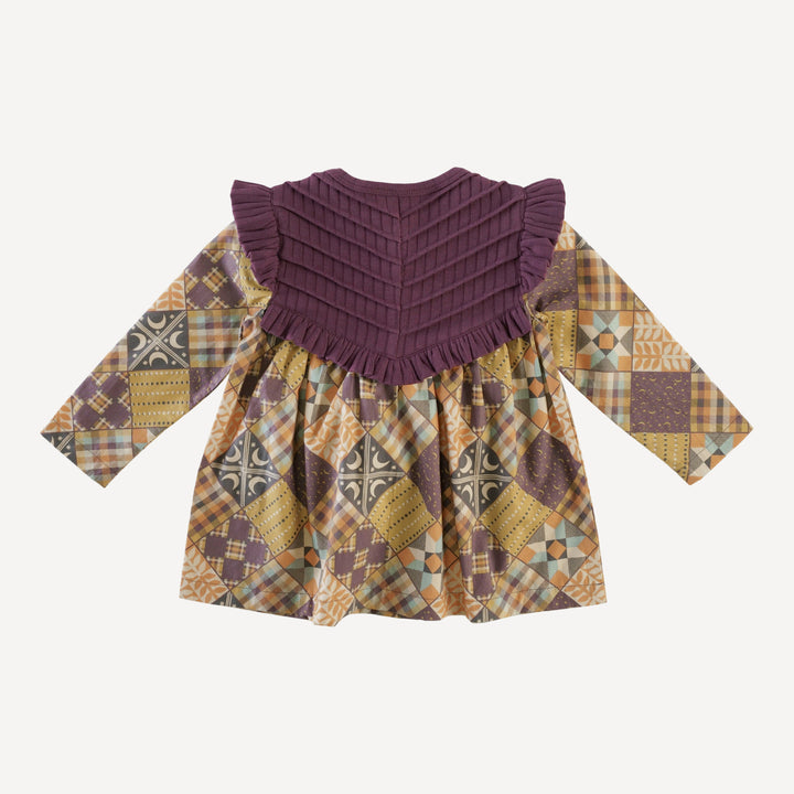 long sleeve amelia top | harvest quilt | organic cotton mid-weight woven