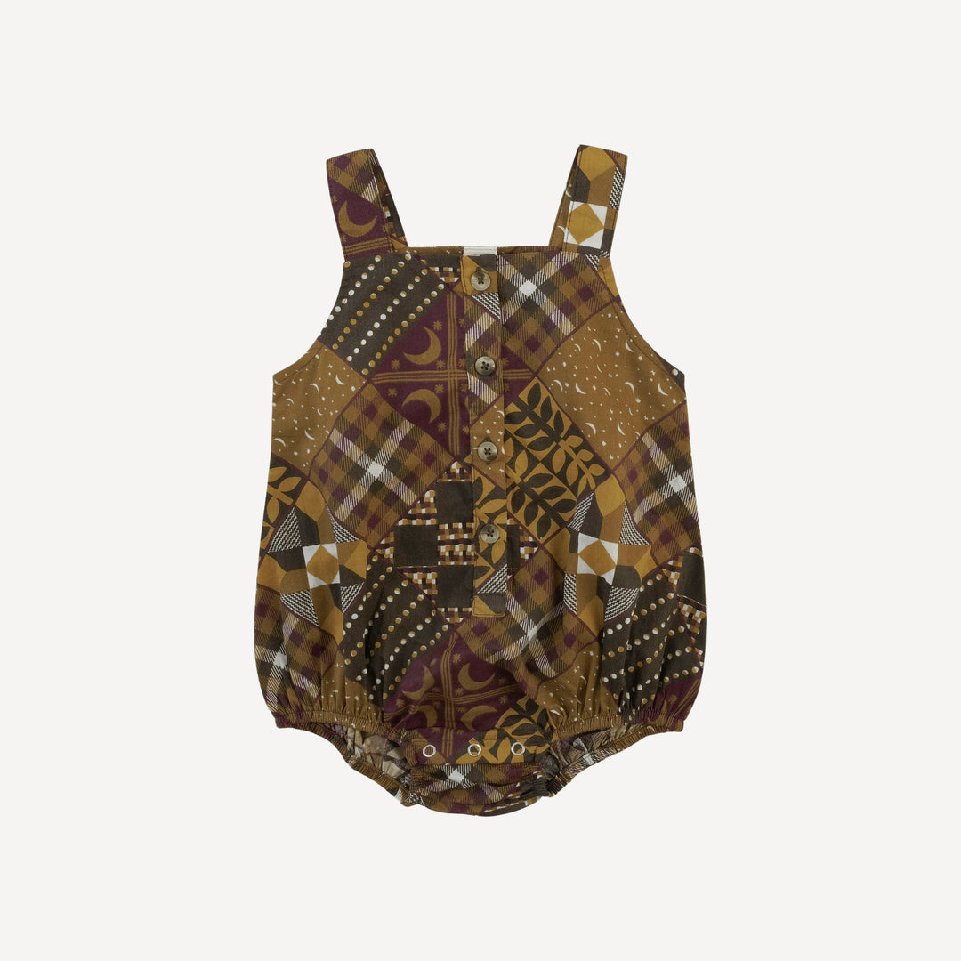 sleeveless button sun bubble | harvest quilt | organic cotton woven