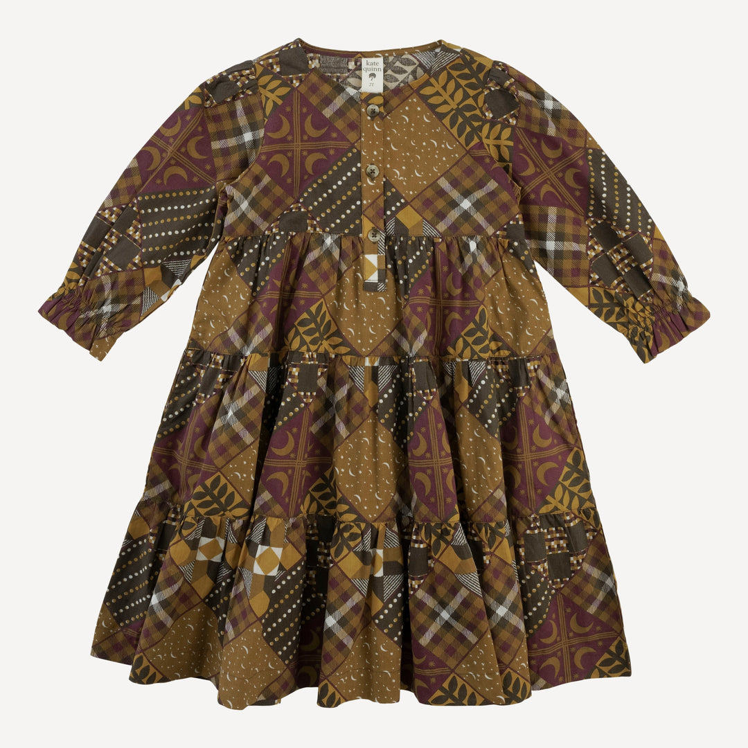 long sleeve prairie dress harvest quilt organic cotton woven