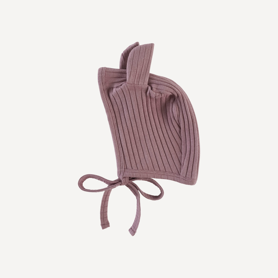 bear hat | rose taupe | organic cotton wide rib