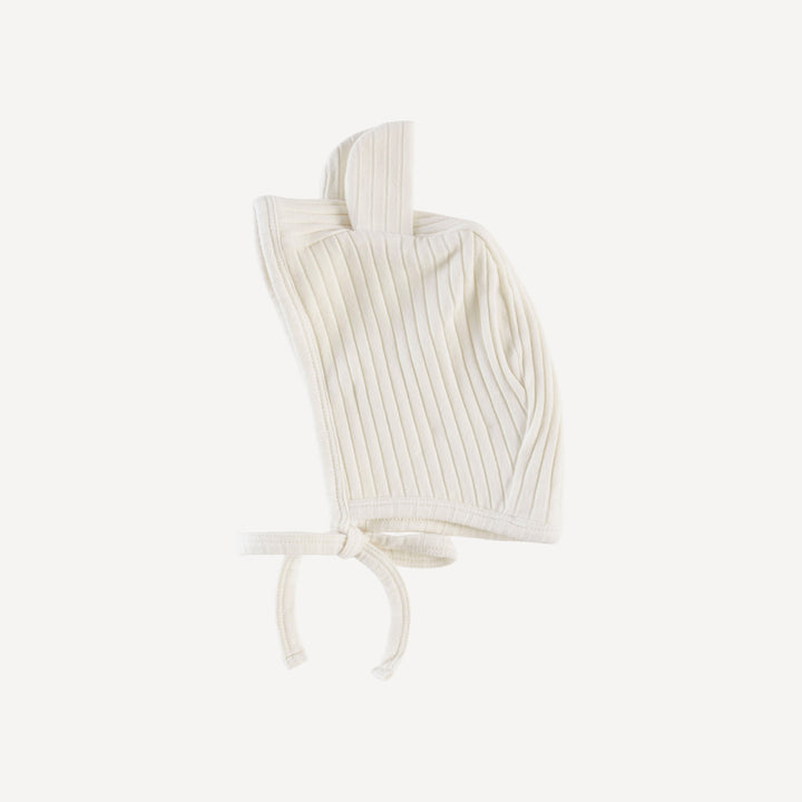 bear hat | coconut | organic cotton wide rib