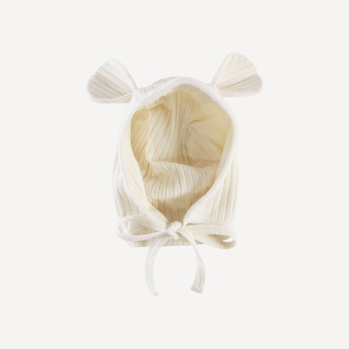 bear hat | coconut | organic cotton wide rib