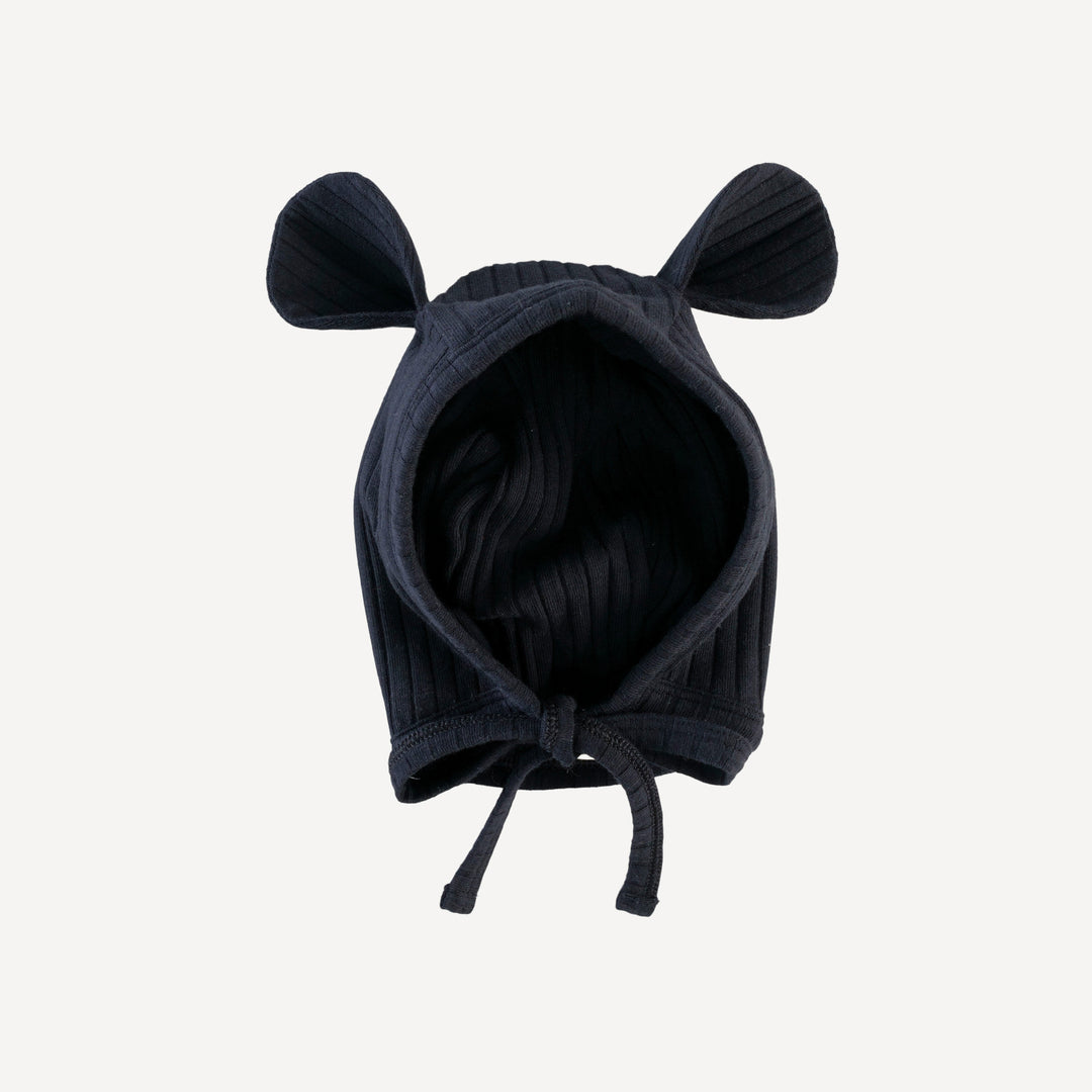 bear hat | black | organic cotton wide rib