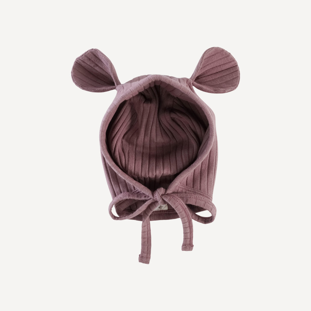 bear hat | rose taupe | organic cotton wide rib