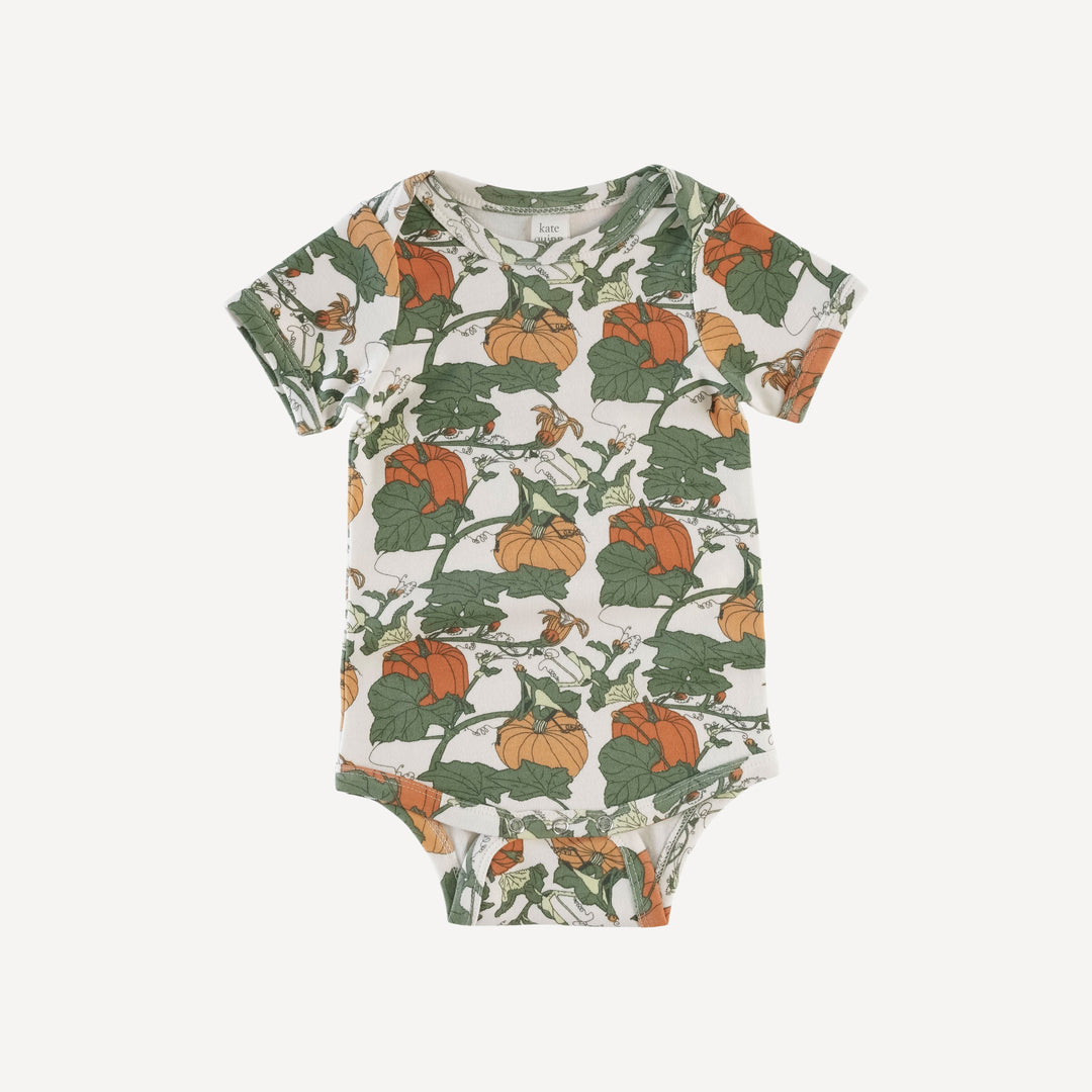 short sleeve lap neck bodysuit | heirloom pumpkin | organic cotton interlock