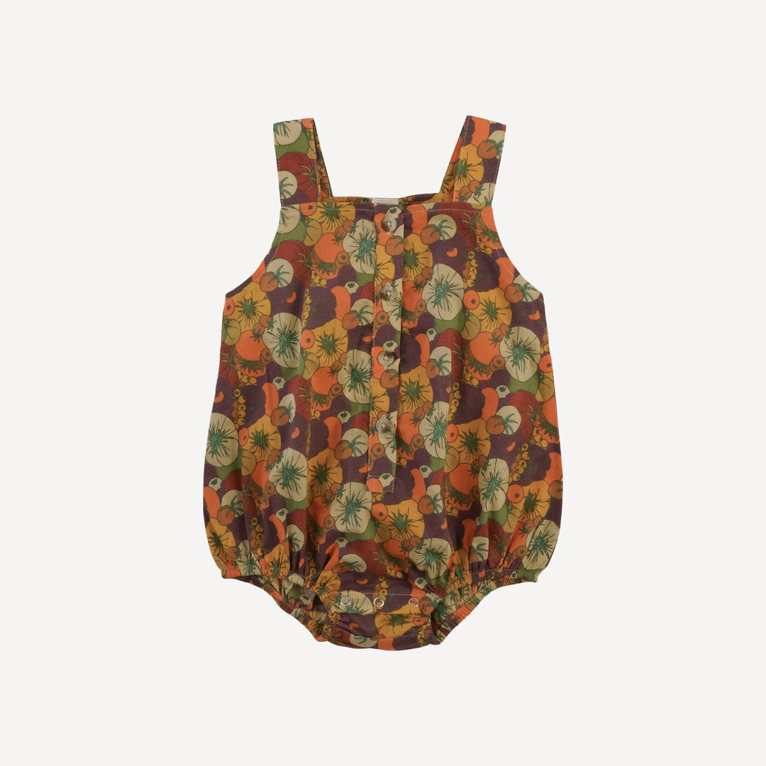 PRESALE sleeveless button sun bubble | heirloom tomatoes | organic cotton woven