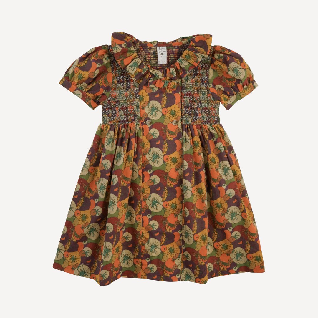 PRESALE roo smocked dress | heirloom tomatoes | organic cotton woven