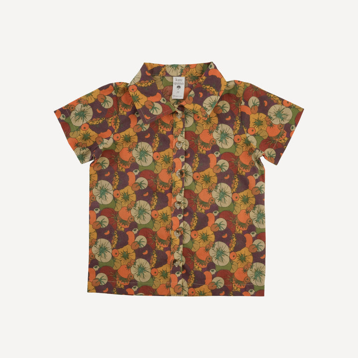 PRESALE short sleeve button down shirt | heirloom tomatoes | organic cotton woven