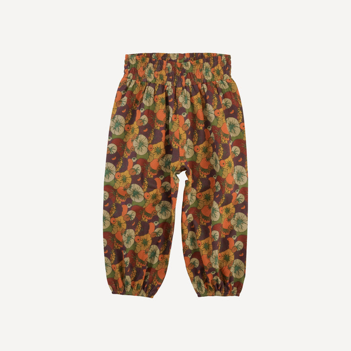 PRESALE smocked gathered pant | heirloom tomatoes | organic cotton woven