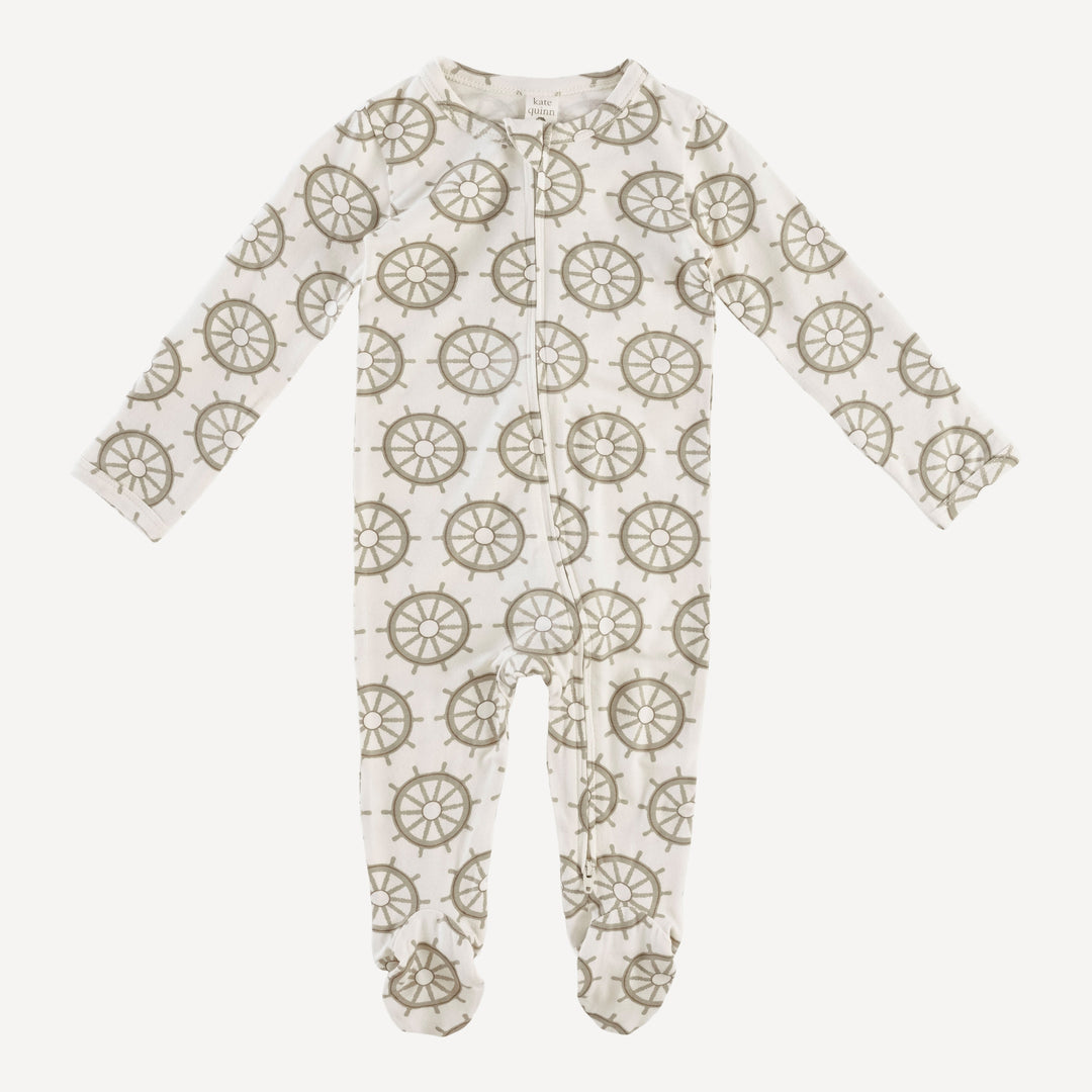 long sleeve two way zipper footie | helm | bamboo