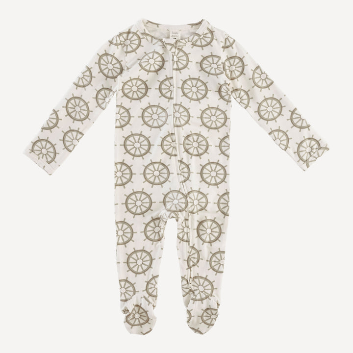 long sleeve two way zipper footie | helm | bamboo